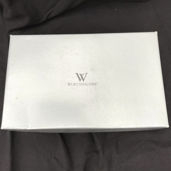 WORTHINGTON Black Leather Woven Scandal Heels EUC 10 M - Picture 8 of 8